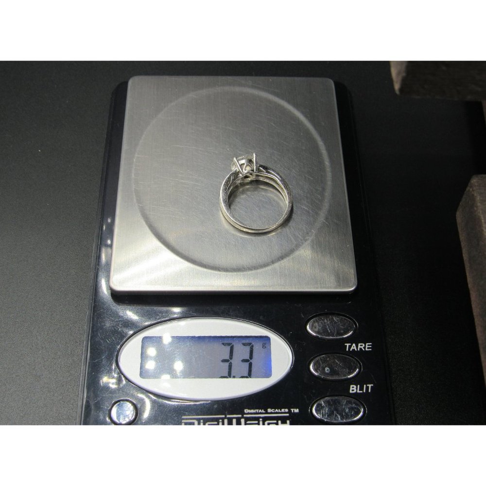 Size 6.25 Sterling Silver Round Cubic Zirconia With Channel Accents Band Ring - Picture 8 of 8